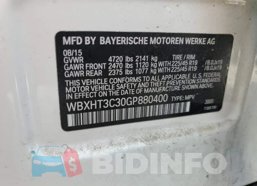 WBXHT3C30GP880400 Photo# 14