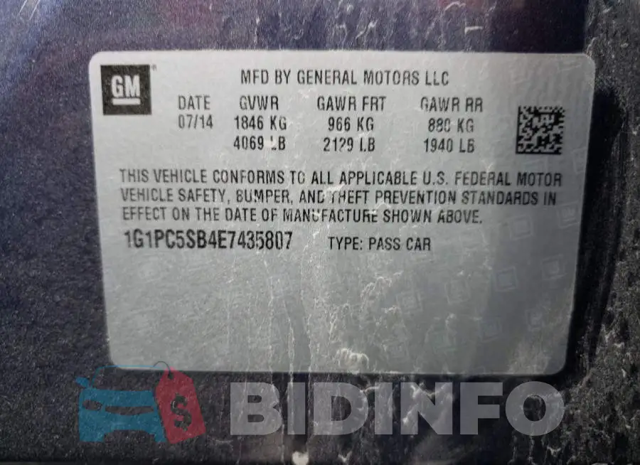 1G1PC5SB4E7435807 Photo# 12
