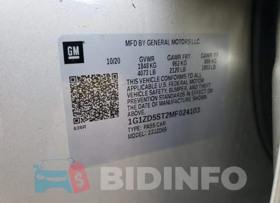 1G1ZD5ST2MF024103 Photo# 12
