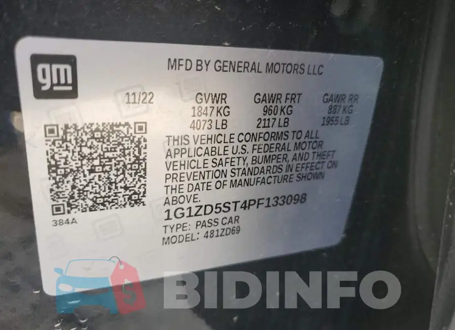 1G1ZD5ST4PF133098 Photo# 12