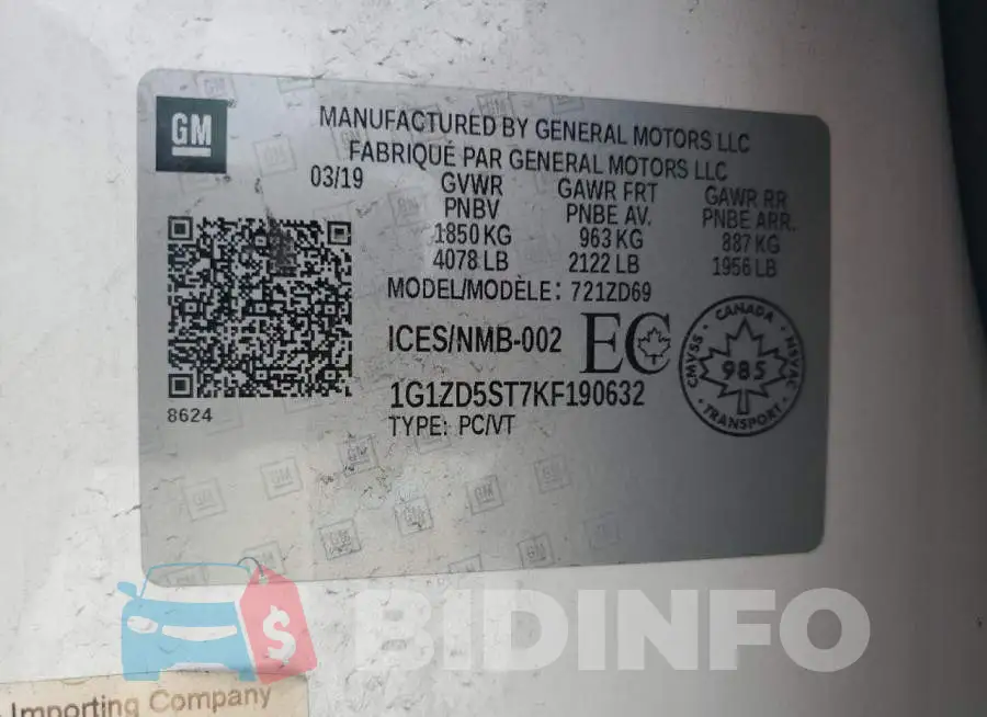 1G1ZD5ST7KF190632 Photo# 12