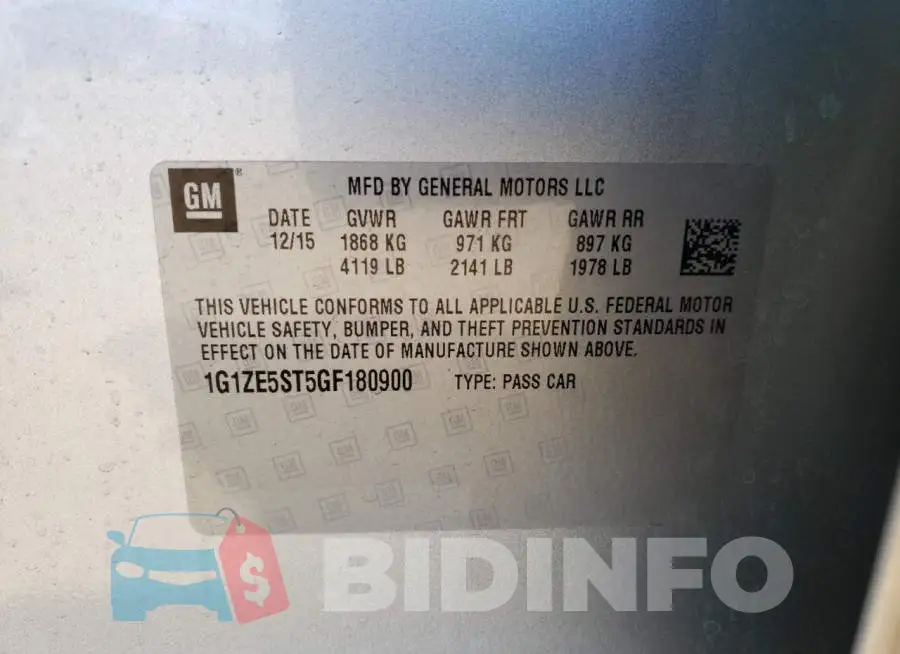1G1ZE5ST5GF180900 Photo# 12
