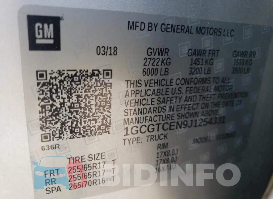 1GCGTCEN9J1254331 Photo# 12