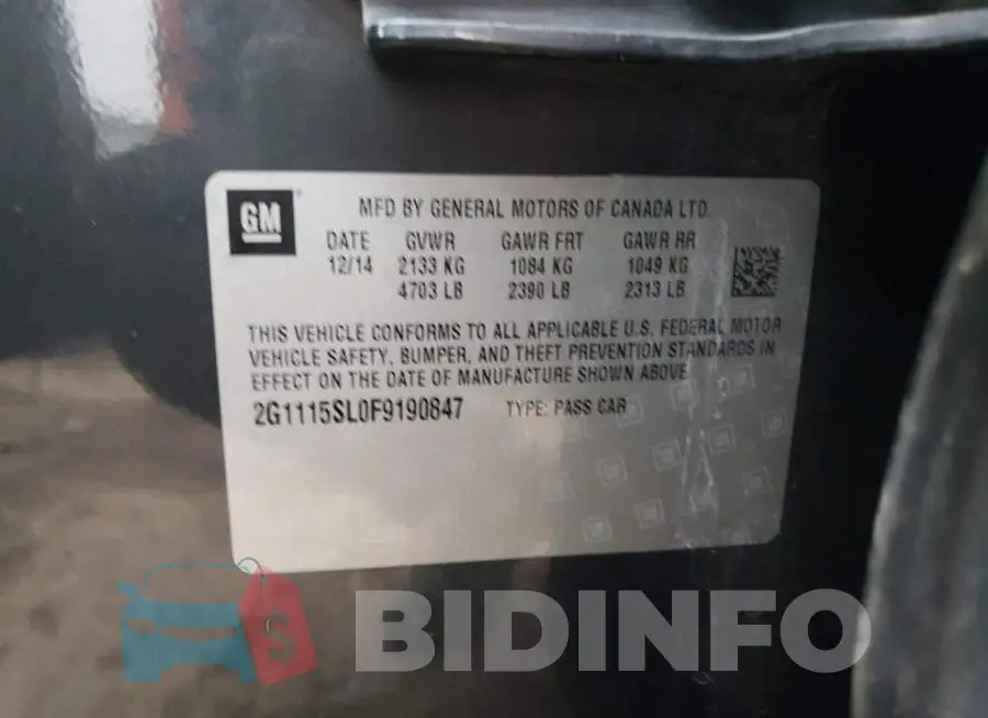 2G1115SL0F9190847 Photo# 10