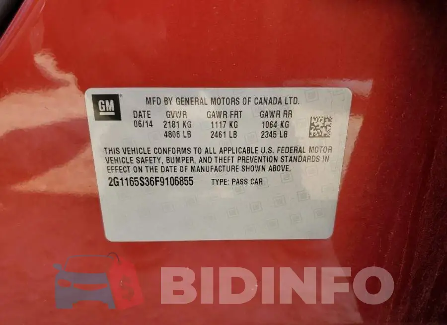 2G1165S36F9106855 Photo# 13