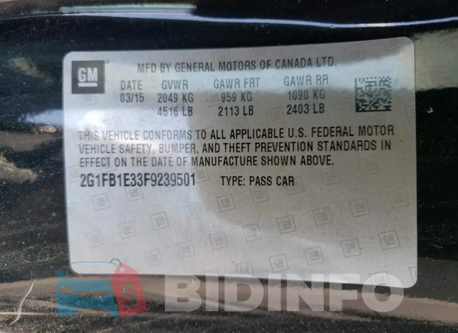 2G1FB1E33F9239501 Photo# 13