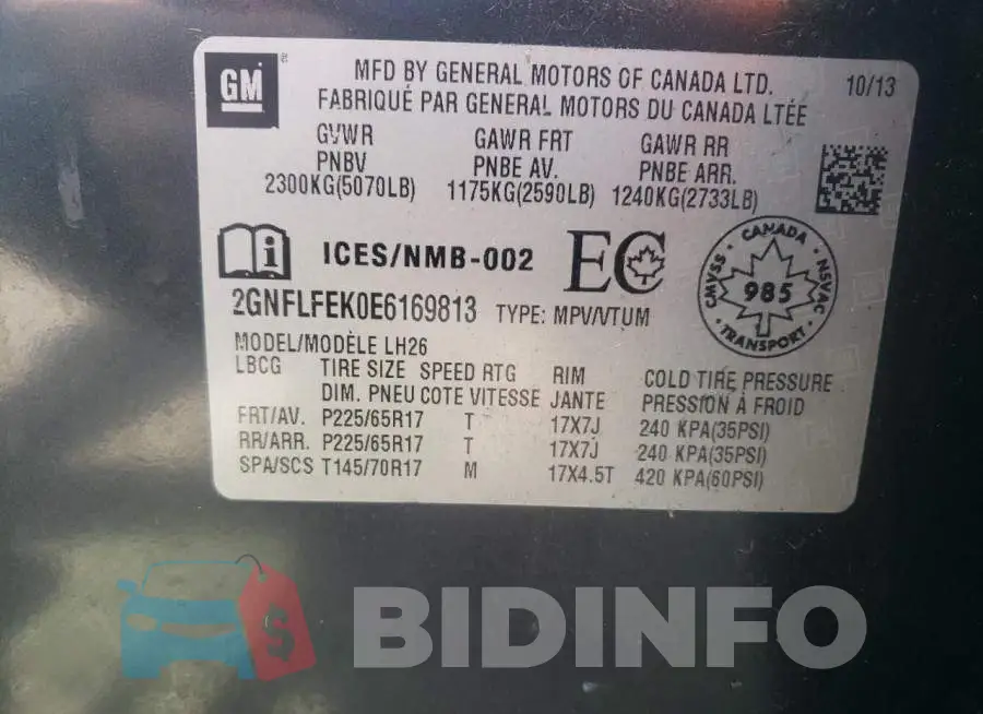 2GNFLFEK0E6169813 Photo# 14
