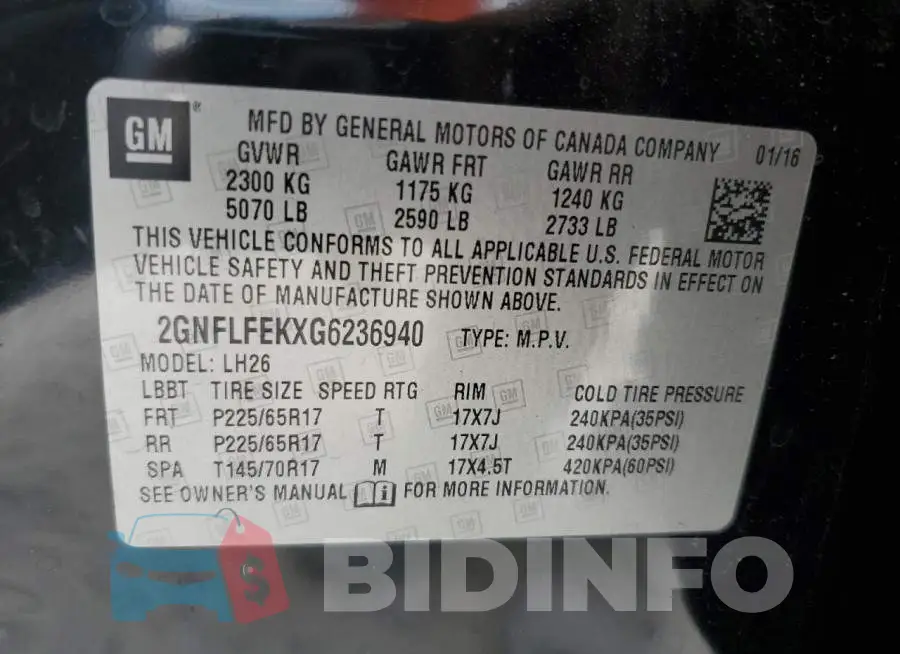 2GNFLFEKXG6236940 Photo# 13