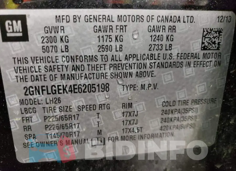 2GNFLGEK4E6205198 Photo# 13