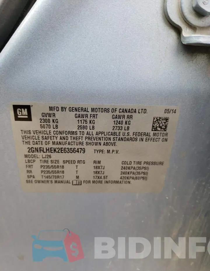 2GNFLHEK2E6356479 Photo# 13