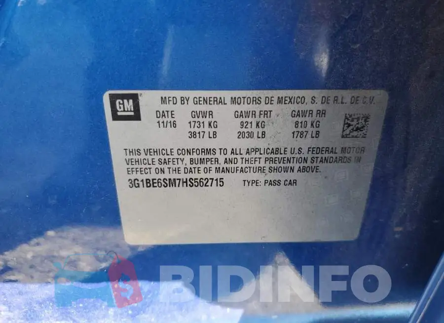 3G1BE6SM7HS562715 Photo# 13