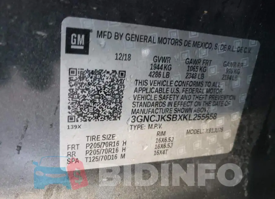3GNCJKSBXKL255658 Photo# 13