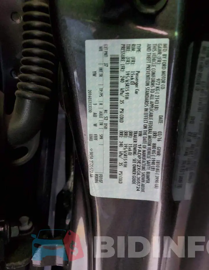 1FADP3E2XGL305724 Photo# 12