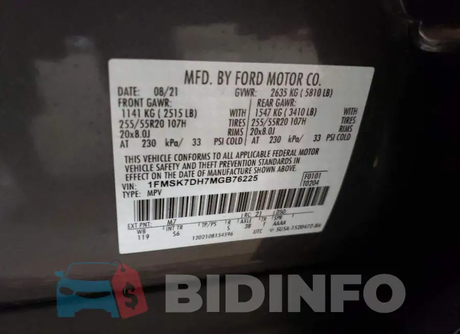 1FMSK7DH7MGB76225 Photo# 13