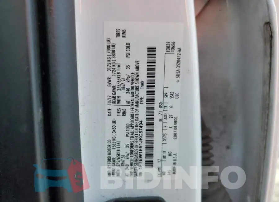 1FTEW1E51JKC57494 Photo# 12