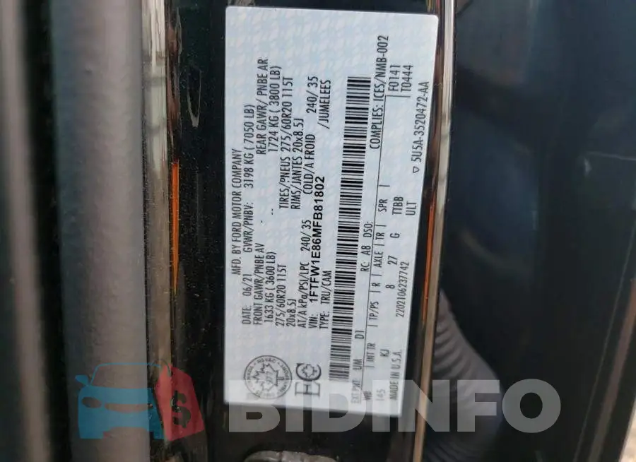 1FTFW1E86MFB81802 Photo# 12