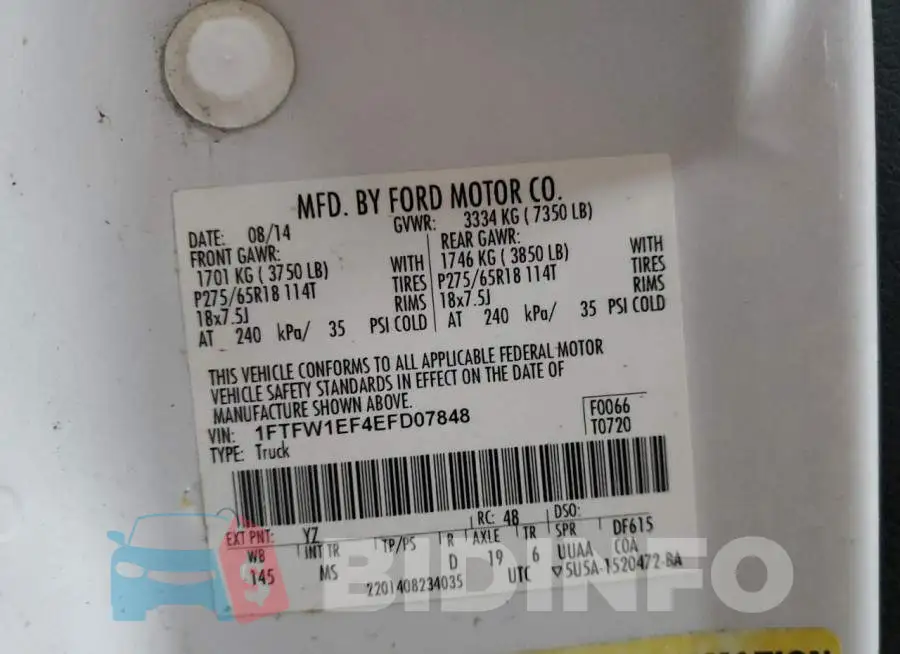 1FTFW1EF4EFD07848 Photo# 12