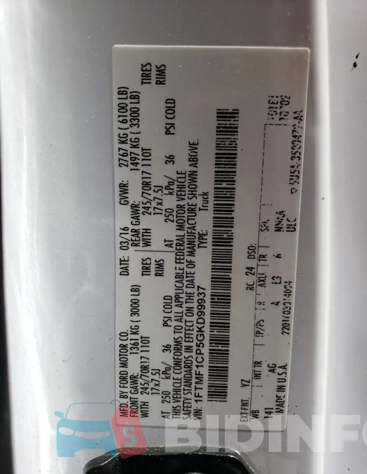 1FTMF1CP5GKD99937 Photo# 12