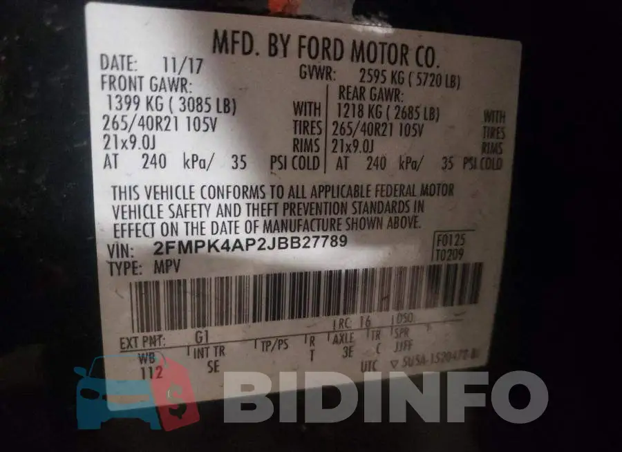 2FMPK4AP2JBB27789 Photo# 13