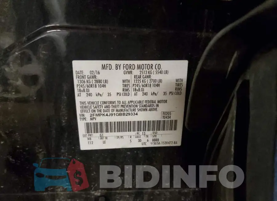 2FMPK4J91GBB29334 Photo# 12