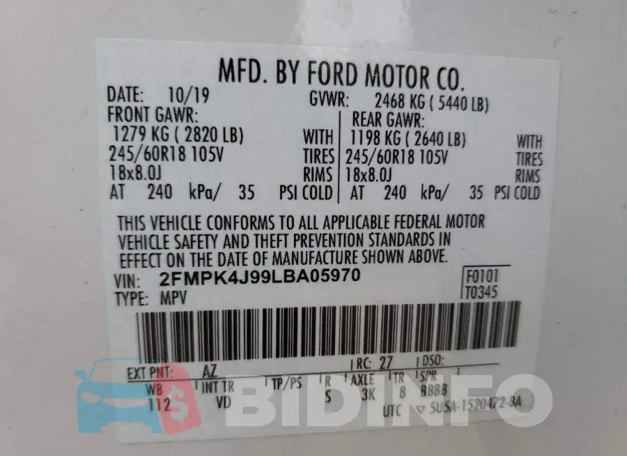 2FMPK4J99LBA05970 Photo# 13