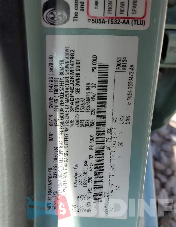 3FADP4EJ2KM147982 Photo# 12