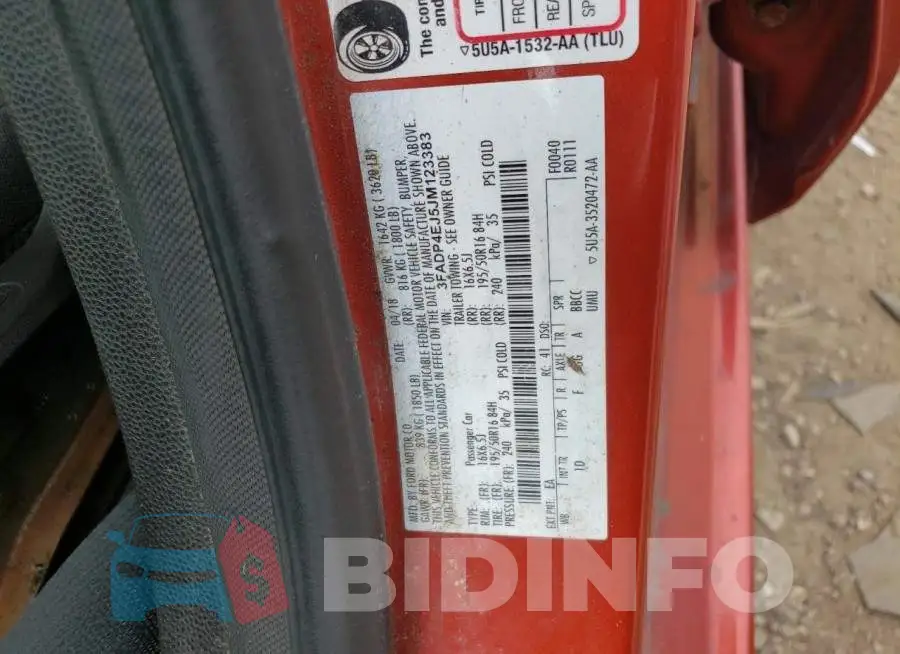 3FADP4EJ5JM123383 Photo# 12