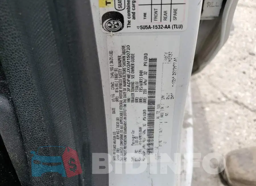 3FADP4EJXGM150720 Photo# 12