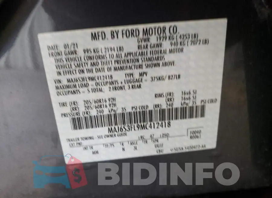 MAJ6S3FL9MC412418 Photo# 14