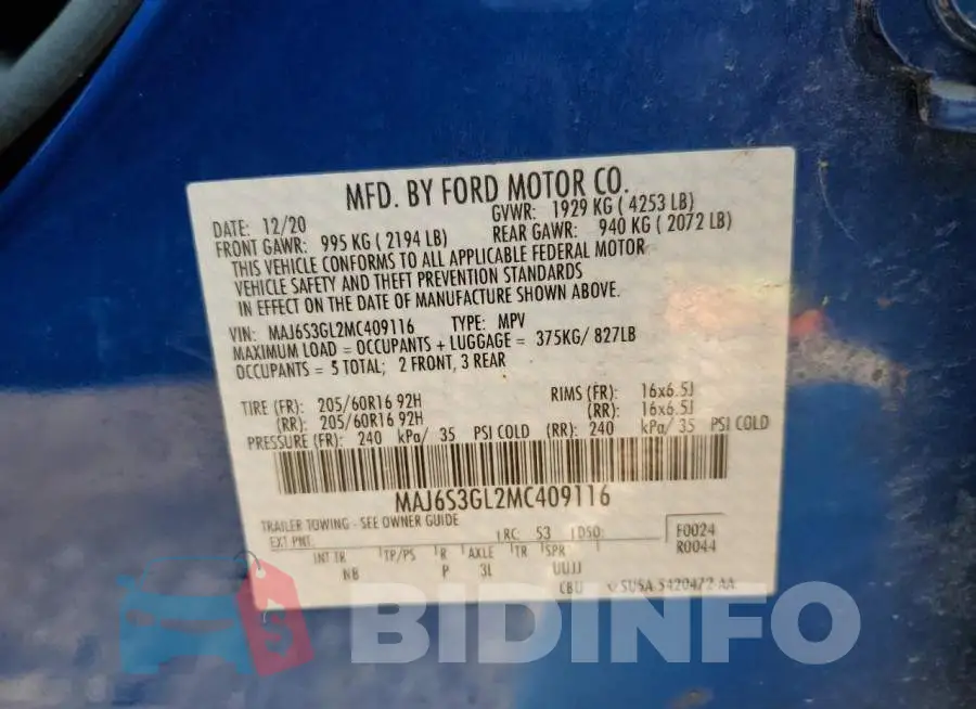 MAJ6S3GL2MC409116 Photo# 14