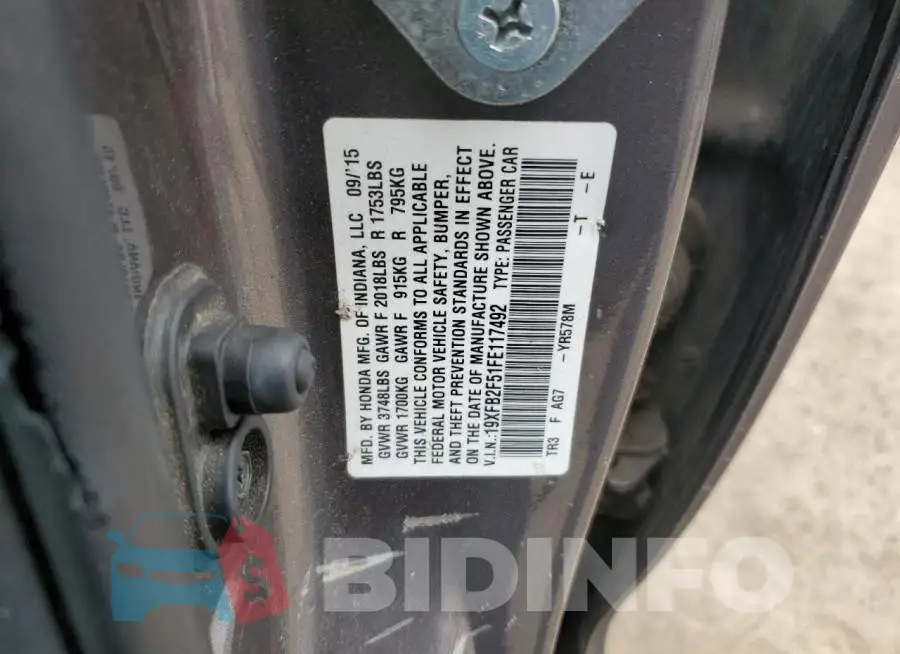 19XFB2F51FE117492 Photo# 12