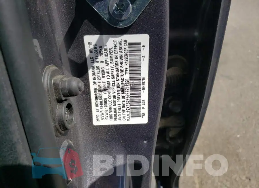 19XFB2F52FE261391 Photo# 12