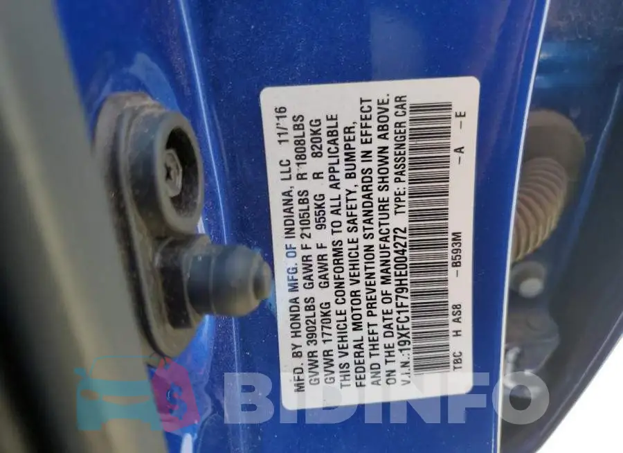 19XFC1F79HE004272 Photo# 12