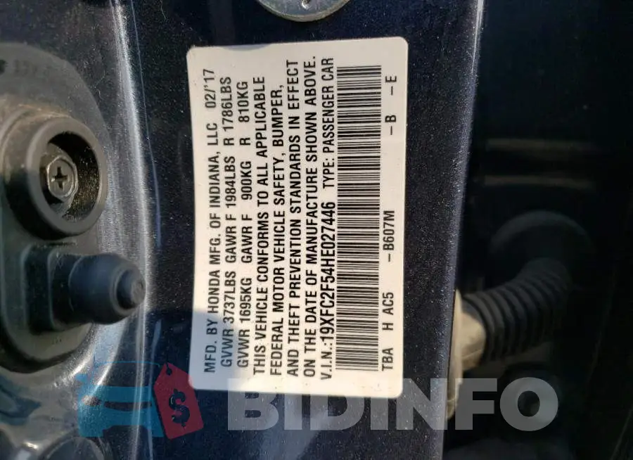 19XFC2F54HE027446 Photo# 13