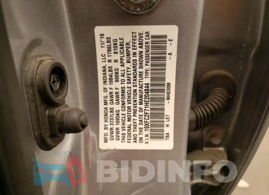 19XFC2F71HE204844 Photo# 12