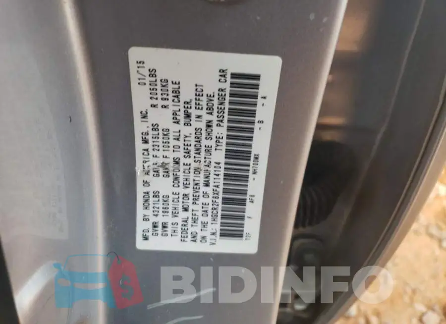 1HGCR2F8XFA114104 Photo# 12