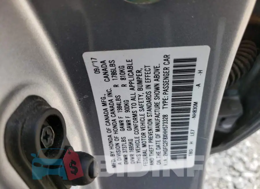 2HGFC2F8XHH573328 Photo# 12
