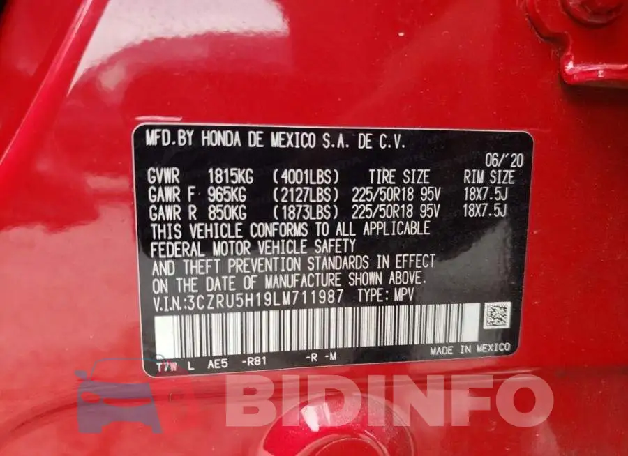 3CZRU5H19LM711987 Photo# 13