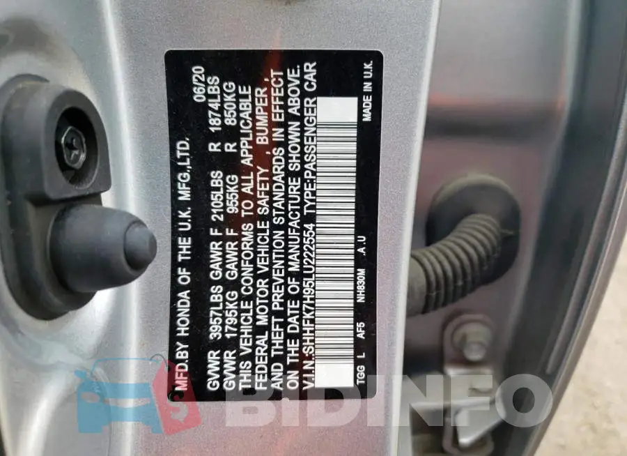 SHHFK7H95LU222554 Photo# 12