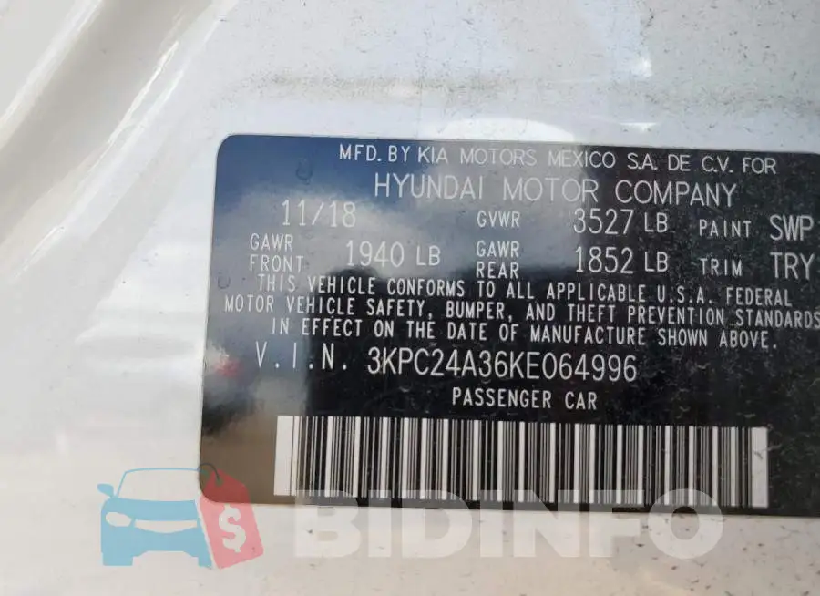 3KPC24A36KE064996 Photo# 12
