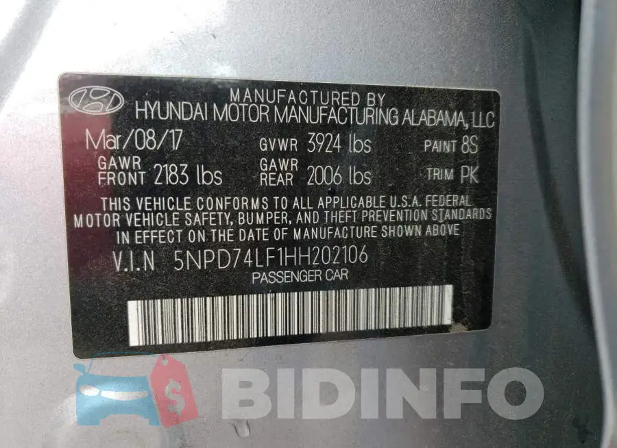5NPD74LF1HH202106 Photo# 12