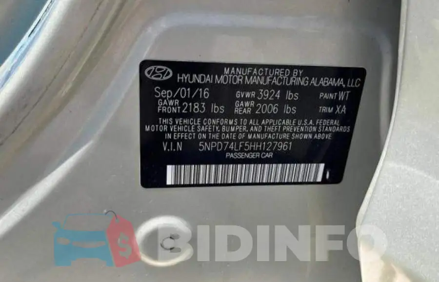 5NPD74LF5HH127961 Photo# 10
