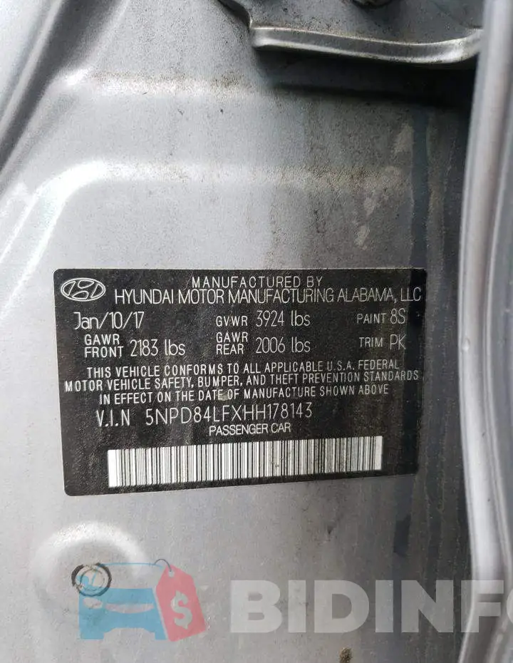 5NPD84LFXHH178143 Photo# 12