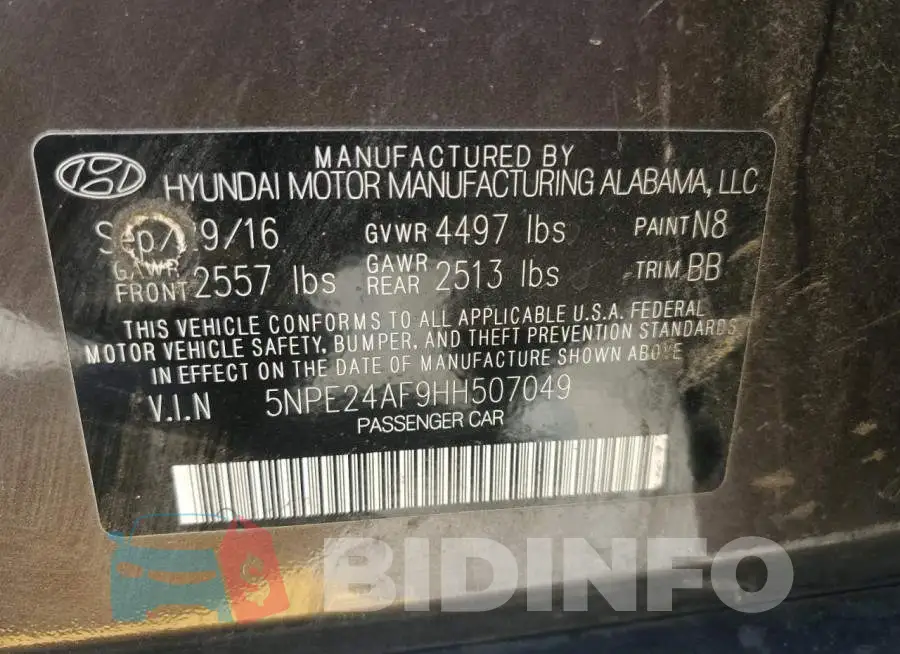 5NPE24AF9HH507049 Photo# 12