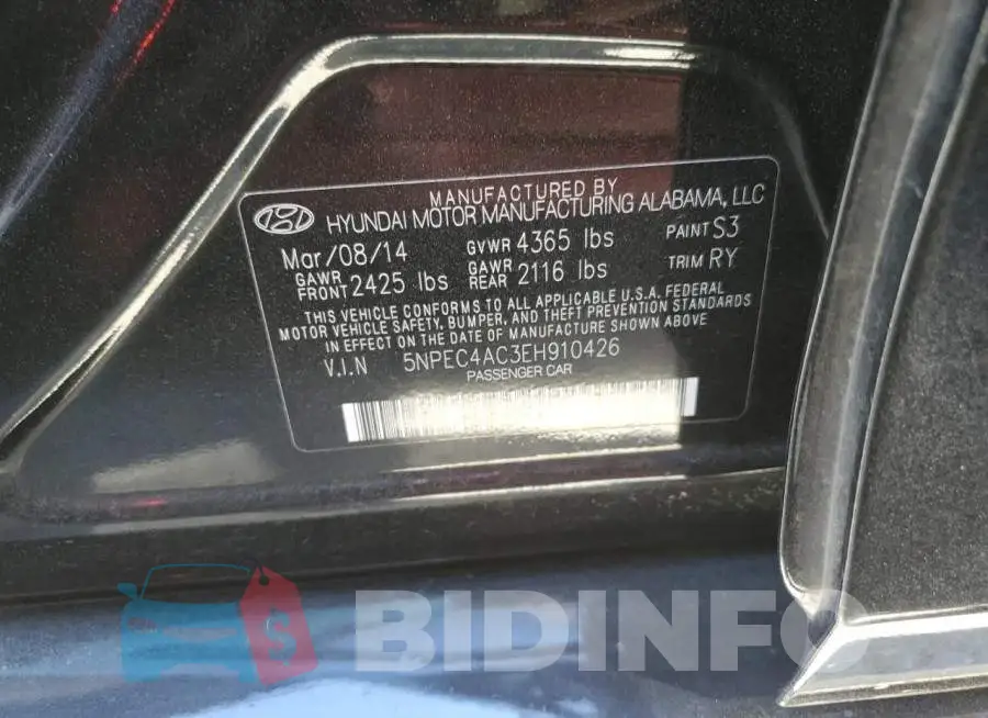 5NPEC4AC3EH910426 Photo# 13