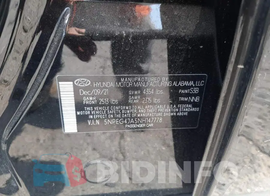 5NPEG4JA5NH147778 Photo# 13