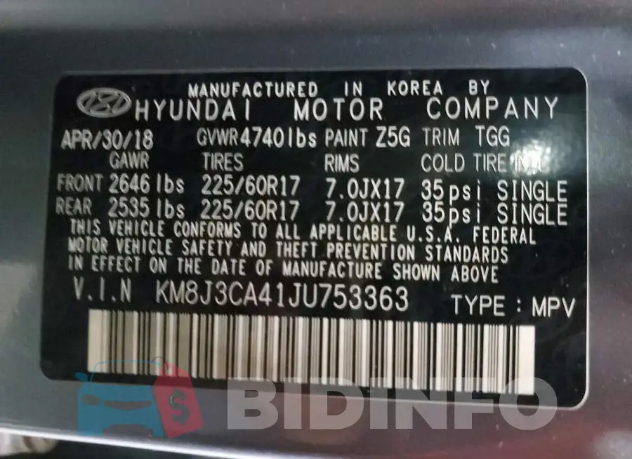 KM8J3CA41JU753363 Photo# 12