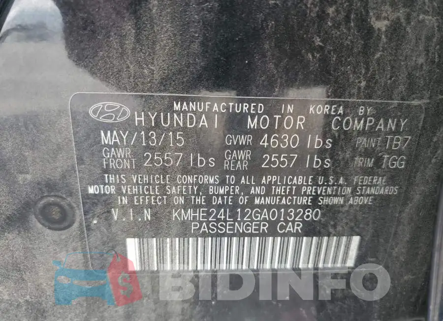 KMHE24L12GA013280 Photo# 13