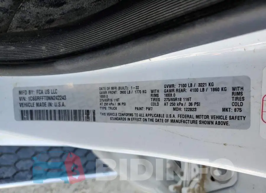 1C6SRFFT0NN242243 Photo# 12