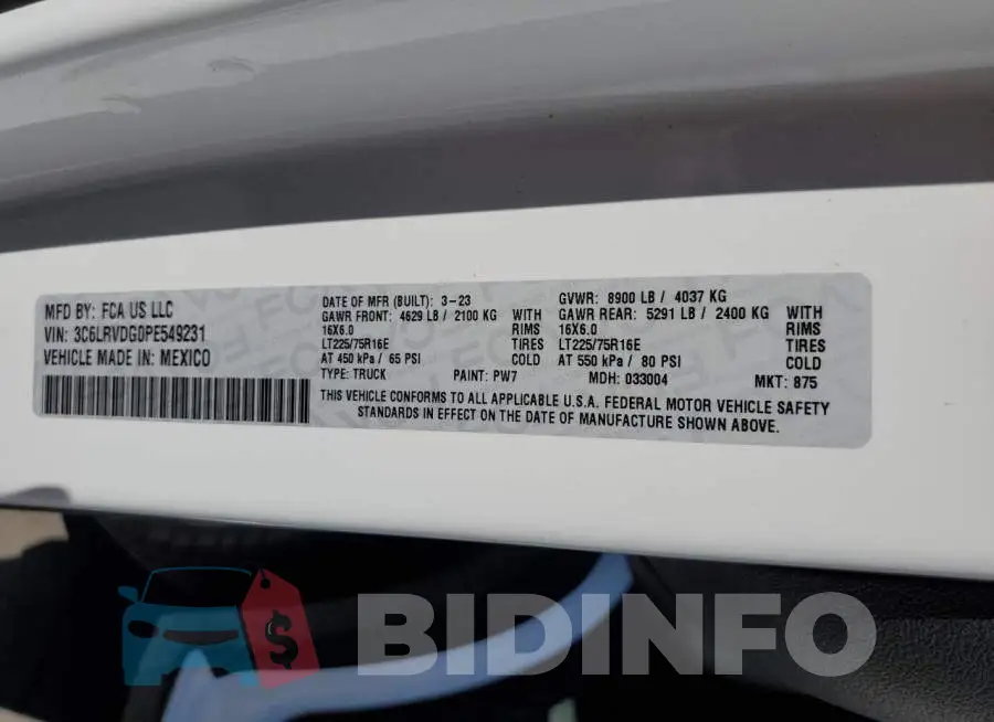 3C6LRVDG0PE549231 Photo# 14